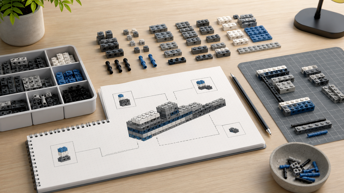 Editorial illustration for How to Plan a Shellblaster Brick Set Build