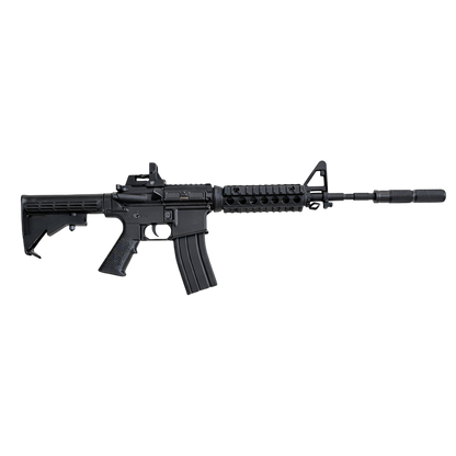 Miniature metal M4A1 Metal Replica keychain replica — detail shot of slide, grip and trigger