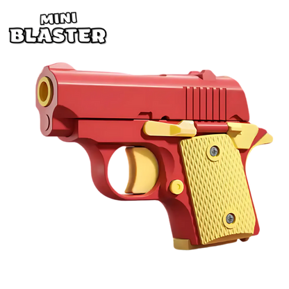 Miniblaster toy shell blaster pistol — side profile view