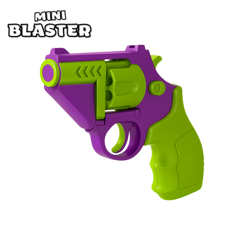 Small purple and green snub-nose shellblaster revolver