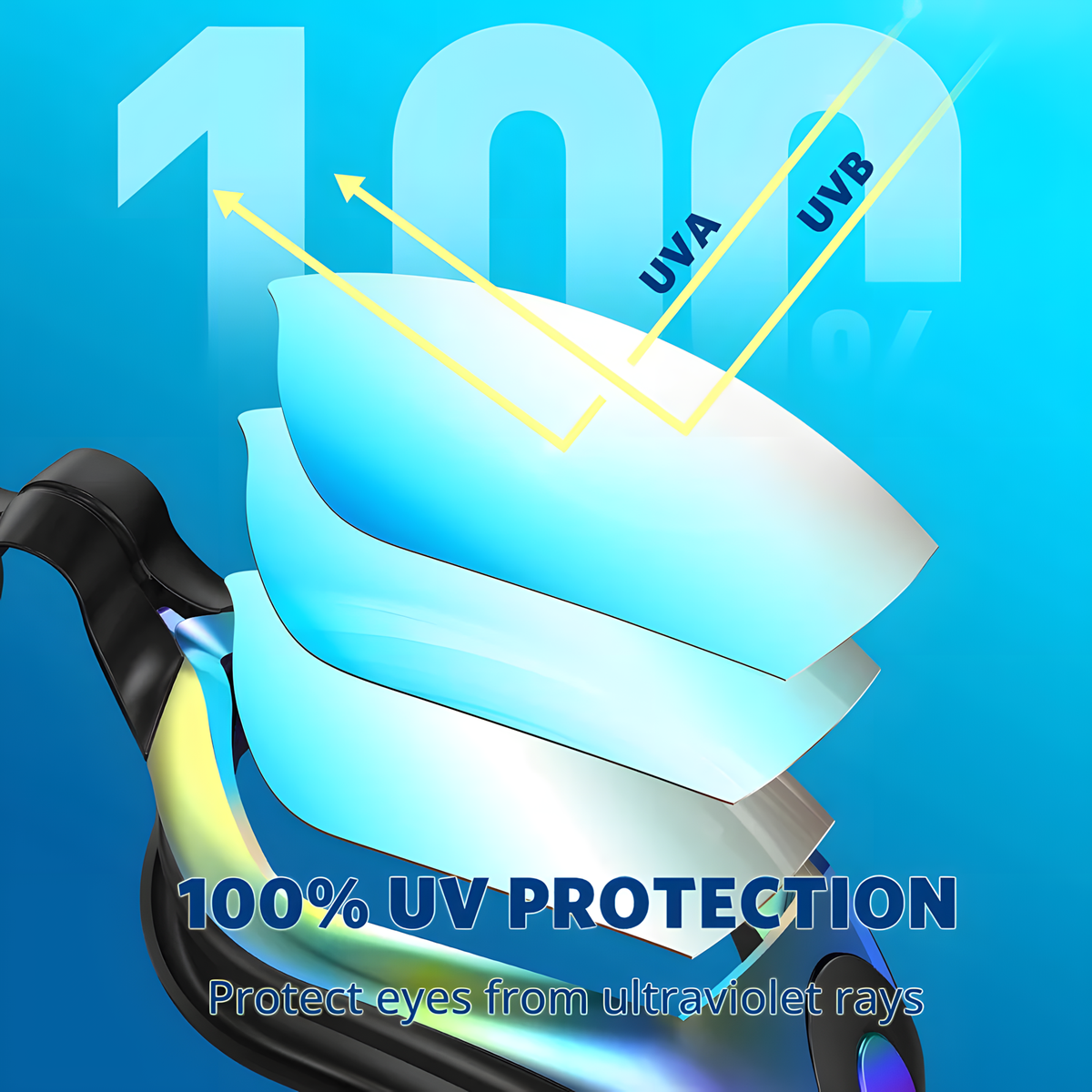 Swim Goggles +Free Ear Plugs & Nose Clip — product photo 2