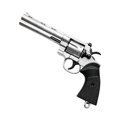 Mini Silver Revolver Keychain side view