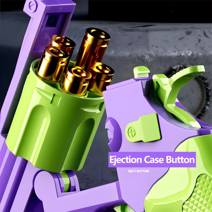 Vortex shell ejecting toy revolver — soft bullet blaster with rotating cylinder — product photo 5