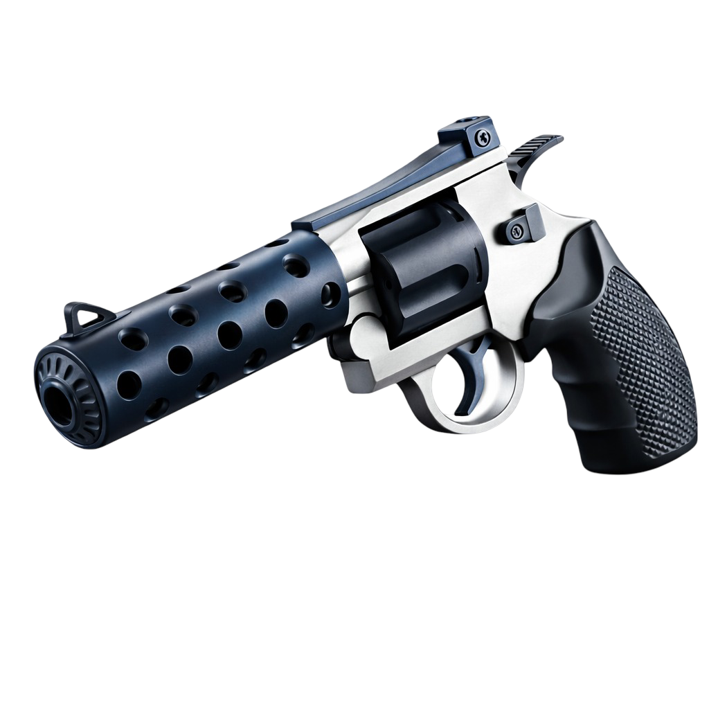 Vortex shell ejecting toy revolver — soft bullet blaster with rotating cylinder — product photo 6