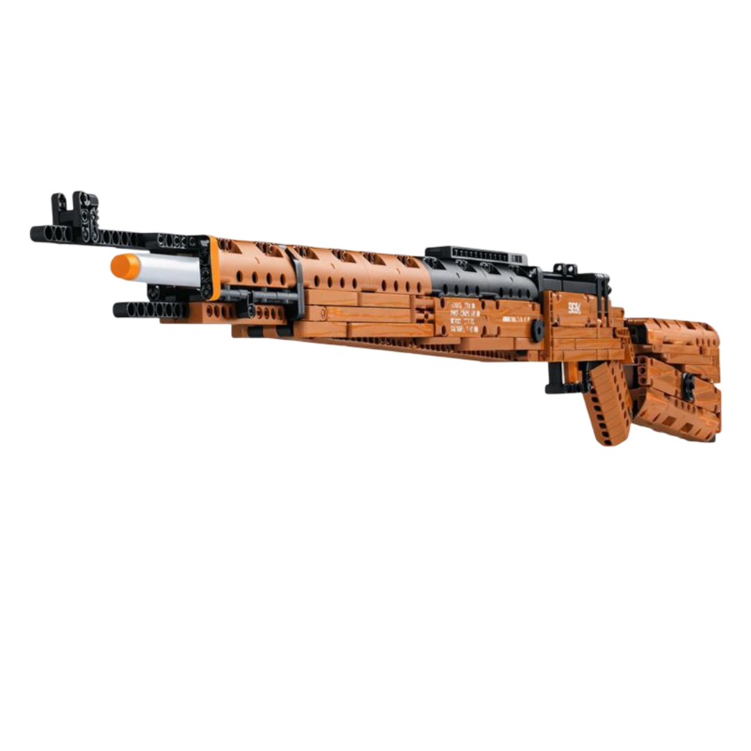 Brick-built wooden-look Kar98k bolt-action sniper blaster with bricks