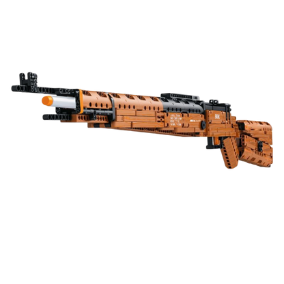 Brick-built wooden-look Kar98k bolt-action sniper blaster with bricks