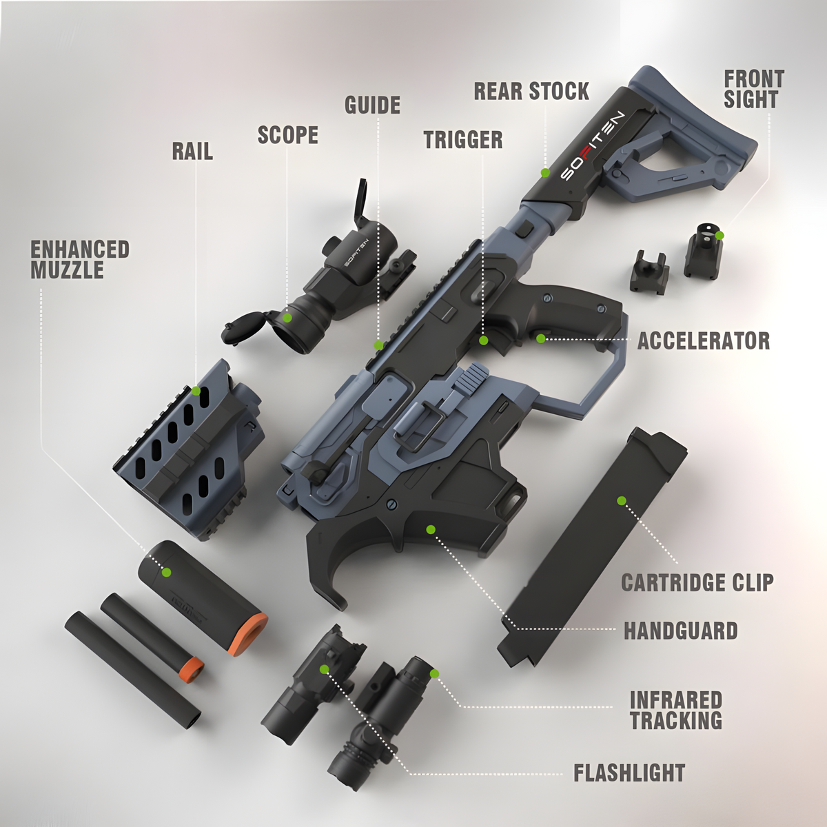 Vanguard shell blaster long-gun — side profile view