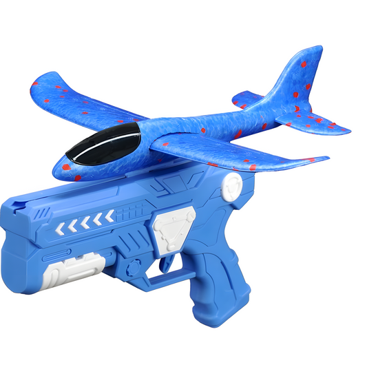 Blue plane launcher with blue foam glider plane
