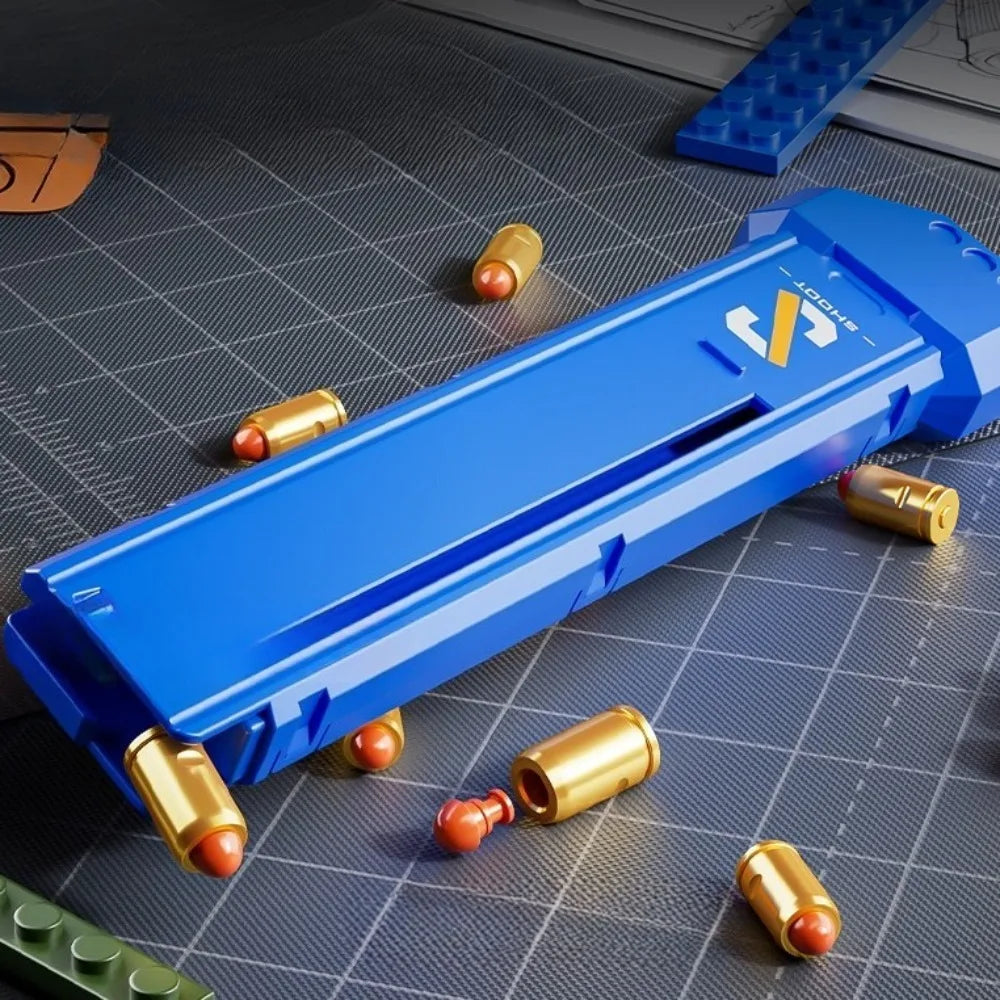 Lancer Shellblaster extended magazine with toy casings and soft darts