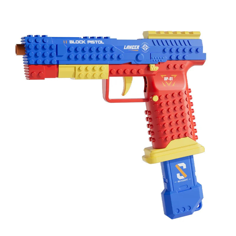 Lancer Shellblaster Red Blue side view with extended magazine