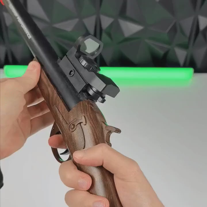 Loads and fires the Wood Raptor; red shell rounds are shown in the action.