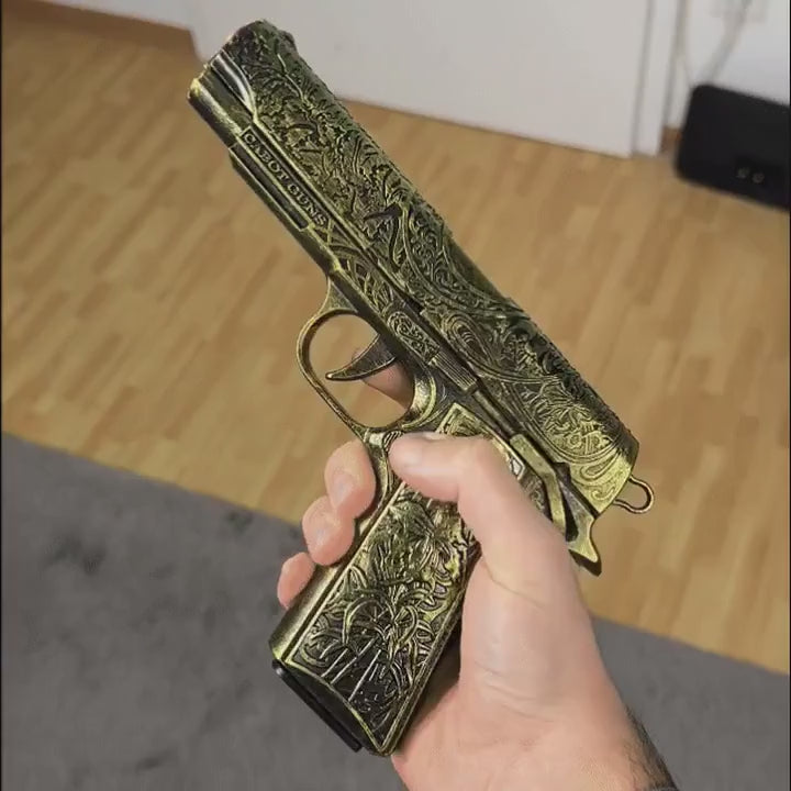 Gold Titan Pro demo: showing the engraved body, firing and ejecting casings.