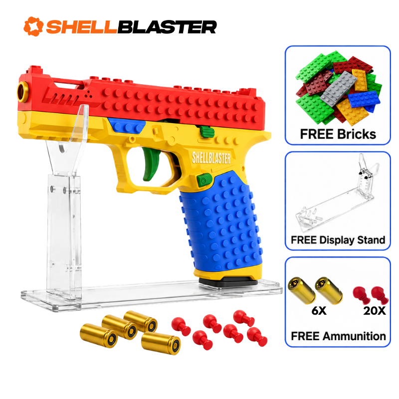 Raven brick-built shell ejecting toy blaster with free bricks — product photo 1