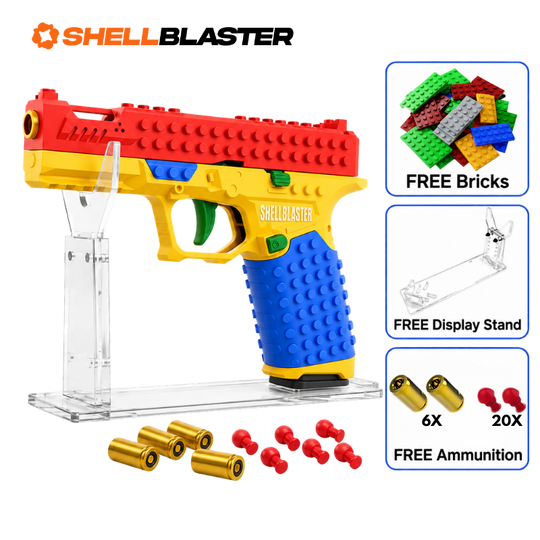 Raven brick-built shell ejecting toy blaster with free bricks — product photo 1